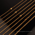 Fashion Ladies Fine Chain Gold Plated Stainless Steel Jewelry Cross Chain O-chain Necklace With Pendant 1.5/2/2.5/3.2mm